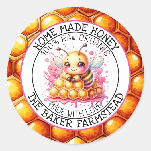 Reiner Bio Honig aus Liebe Runder Aufkleber (Vorderseite)