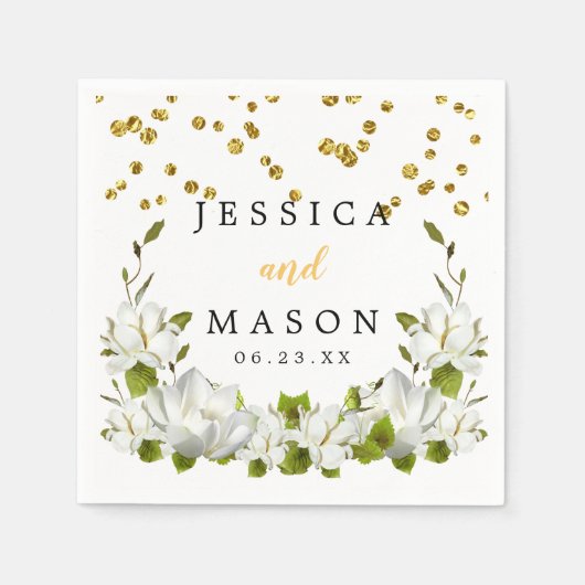 Reiner eleganter Botanischer Hochzeitscocktail Nap Serviette (Vorderseite)