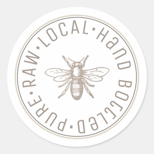 Reiner roher, handgetränkter Emblem Taupe Honey Runder Aufkleber (Vorderseite)