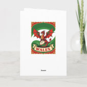 Reiner Rugby-Geist rotes Drachen-Motiv Karte (Rückseite)