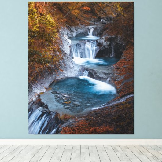 Reiner Wasserfall Stream Fantasy Landschaft Leinwanddruck (Insitu (Holzboden))