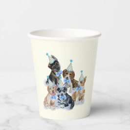 Reiner Welpe | Dog Theme Blue Birthday Supplies Pappbecher
