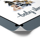 Reiner Welpe | Elegantes Baby Dusche Begrüßungszei Poster (Ecke)