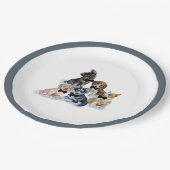 Reiner Welpe | Schwarze Krawatte Elegante Niedlich Pappteller (Schrägansicht)