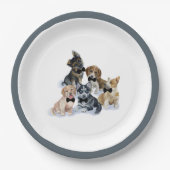 Reiner Welpe | Schwarze Krawatte Elegante Niedlich Pappteller (Vorderseite)