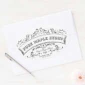 Reines Ahornsirup - altmodisches Scroll-Label Ovaler Aufkleber (Umschlag)