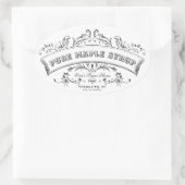 Reines Ahornsirup - altmodisches Scroll-Label Ovaler Aufkleber (Tasche)