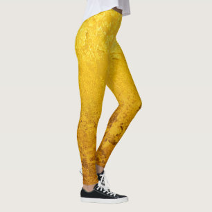 REINES BLATTGOLD-Muster + Ihr Text / Foto Leggings