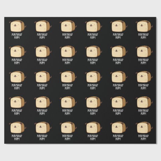 Reines Brot Welpe Funny Puppy Puppy Pub Dark BG Geschenkpapier (Flach)