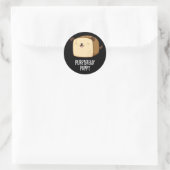 Reines Brot Welpe Funny Puppy Puppy Pub Dark BG Runder Aufkleber (Tasche)