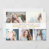 Reines Collage EDITABLE FARBAbschluss-Foto Einladung (Vorderseite)