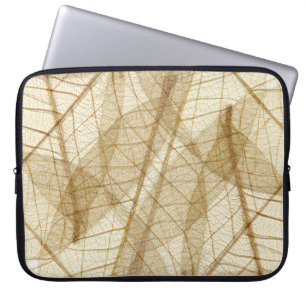 Reines Creme-Beige-Spitzenlaub Laptopschutzhülle