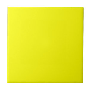 Reines Gelb - Neon Lemon Bright Template Blank Fliese