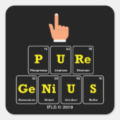 Reines Genie Quadratischer Aufkleber (Vorderseite)