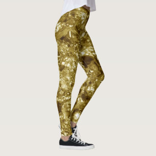 REINES GOLD Mondlandschaft Muster + Ihr Text / Fot Leggings