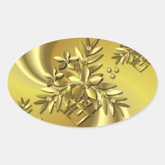 Reines Gold Ovaler Aufkleber (Vorderseite)