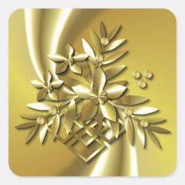 Reines Gold Quadratischer Aufkleber