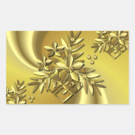 Reines Gold Rechteckiger Aufkleber