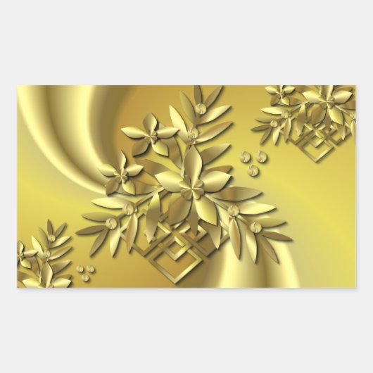 Reines Gold Rechteckiger Aufkleber (Vorderseite)