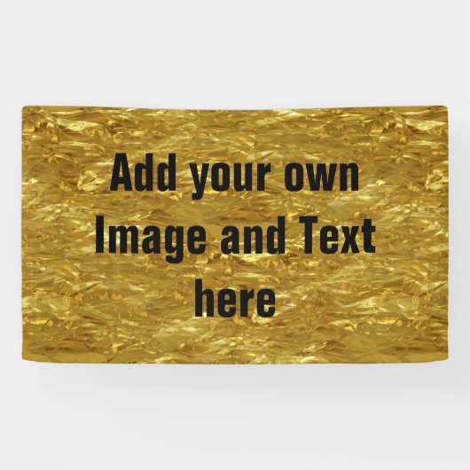 REINES GOLDfolie Muster + Ihr Text/Foto Banner (Horizontal)