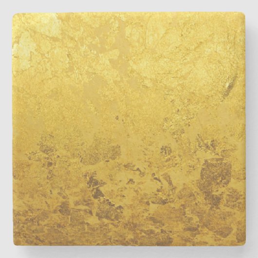 REINES GOLDmuster/Goldblatt + Ihr Text/Bild Steinuntersetzer (Vorderseite)