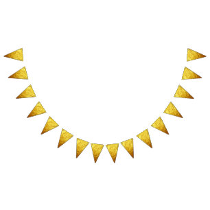 REINES GOLDpapier Muster + Ihr Text/Foto Wimpelkette