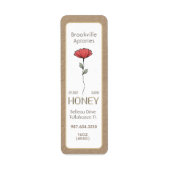 Reines Honey-Label, Kraft und Weiß mit Blume (Vorne)
