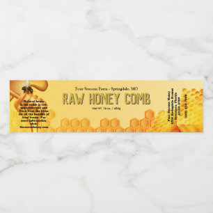 Reines Honig-Comb-Box-Racing um Gold-Label Wasserflaschenetikett