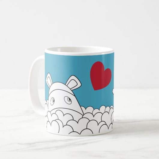 Reines Impossimals® - Feldlerchen-Blau Kaffeetasse (Vorderseite Links)