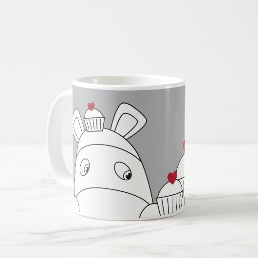 Reines Impossimals® - großes Grau Kaffeetasse (Vorderseite Links)