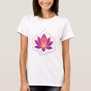 Reines Lotusblumen-T-Shirt Damen Yoga Bekleidung T-Shirt