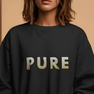reines minimalist-Shirt mit goldener Typografie Sweatshirt