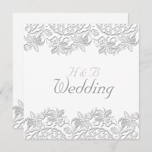 Reines Vintages französisches Hochzeitsgericht Einladung (Vorne/Hinten)