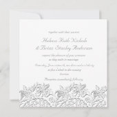 Reines Vintages französisches Hochzeitsgericht Einladung (Rückseite)