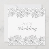 Reines Vintages französisches Hochzeitsgericht Einladung (Vorderseite)