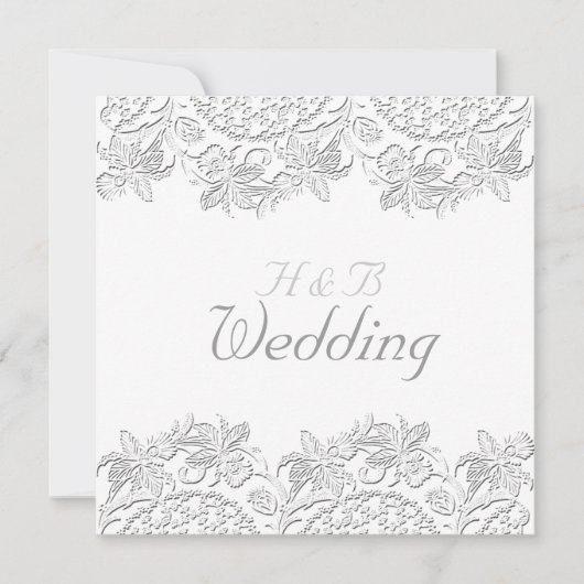 Reines Vintages französisches Hochzeitsgericht Einladung (Vorderseite)