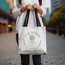 Reines Worship Tote Tasche mit Hydrangeas