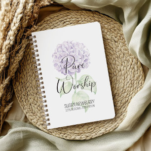 Reines, zweiseitiges Notebook mit Hydrangea Notizblock
