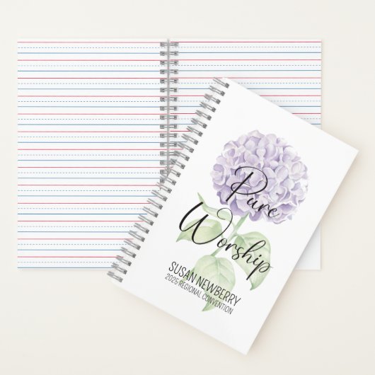 Reines, zweiseitiges Notebook mit Hydrangea Notizblock (Innen)
