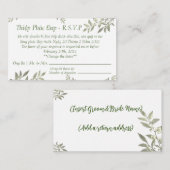 Reingrüne Rückgabekarte Mitteilungskarte (Vorne/Hinten)