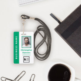 Reingrünes Weiß hinzufügen Mitarbeiter des Logobür Ausweis