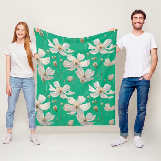 Reinheit der weißen Blume Fleecedecke (Beispiel)