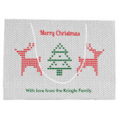 Reinhirsche Weihnachten Ugly Sweater Texture Große Geschenktüte (Rückseite)