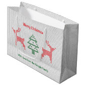 Reinhirsche Weihnachten Ugly Sweater Texture Große Geschenktüte (Vorderseite Schrägansicht)