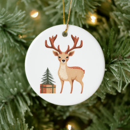 REINIDEE UND EINE GESCHENKE BO KERAMIK ORNAMENT