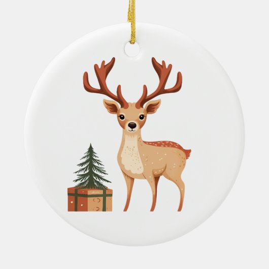 REINIDEE UND EINE GESCHENKE BO KERAMIK ORNAMENT (Hinten)