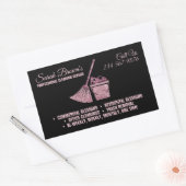 Reinigen des Glitzer in Schwarz-Rosa Rechteckiger Aufkleber (Umschlag)