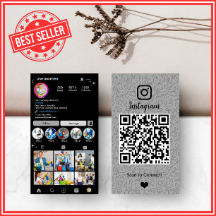 Reinigen Instagram Graue Housekeeping Maid QR Code Visitenkarte