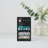 Reinigen Instagram Türkis Housekeeping Maid QR Visitenkarte (Stehend Vorderseite)