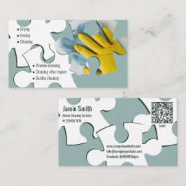 Reinigen Sie das Puzzle House Grau Visitenkarte